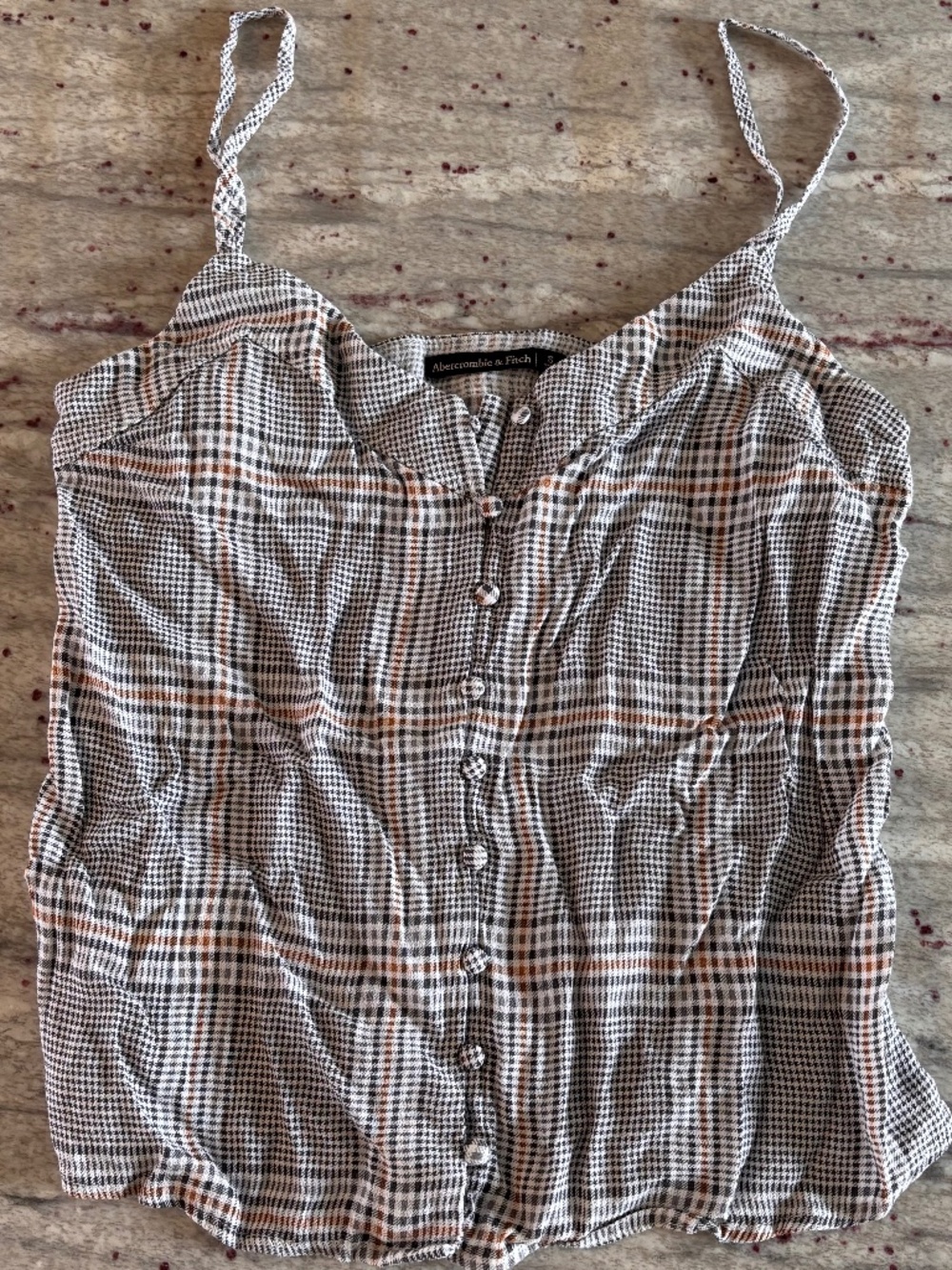 Abercrombie Fitch Plaid Camisole Top - Fall Colors Adjustable Straps Size S